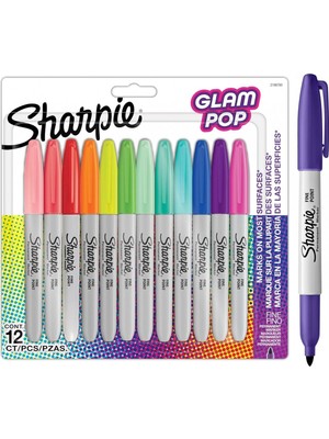 Sharpie Permanent Markör Kalem Fine Glam Pop 12 Renk 2198780