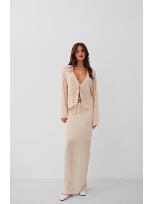 Stores36 Düşük Bel Maxi Boy Etek