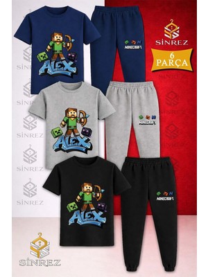 Çocuk Aleks Ok Atan Baskılı 3lü Tişort Eşofman Takımı