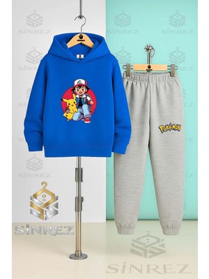 Çocuk Unısex Pokemon Eslı Kapşonlu Eşofman Takımı