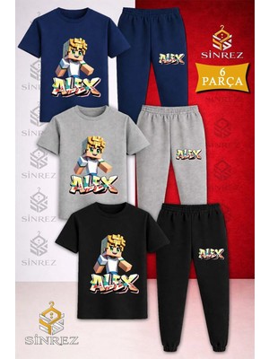 Çocuk Alvın 3lu Sıncap Ayakta Baskılı 3lü Tişort Eşofman Takımı