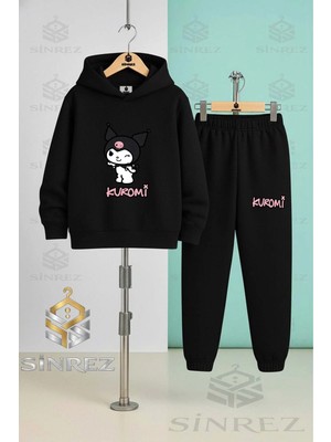 Çocuk Unısex Kuromı Goz Kırpan Sade Kapşonlu Eşofman Takımı