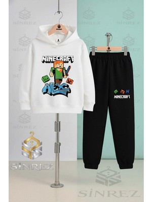 Çocuk Unısex Mınıcraft Alex Mdl Kapşonlu Eşofman Takımı