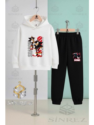 Çocuk Unısex Sonıc Syh 2lı Yanları Yazı Kapşonlu Eşofman Takımı