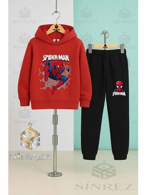 Çocuk Unısex Orumcek Adam Aglı Ag Atan Kapşonlu Eşofman Takımı