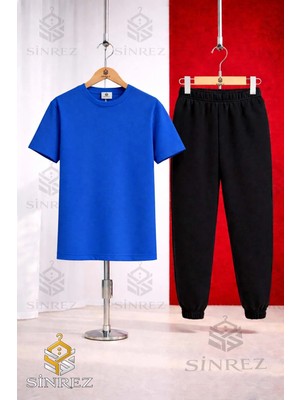 Çocuk Sade Baskılı Tişort Eşofman Takımı