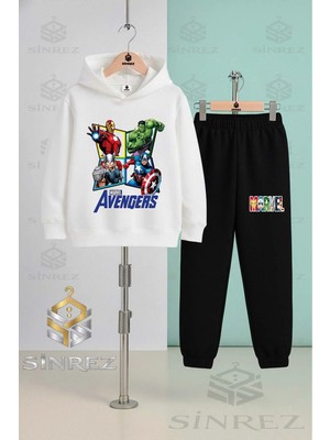 Çocuk Unısex Marvel 4lu Avangers Kapşonlu Eşofman Takımı