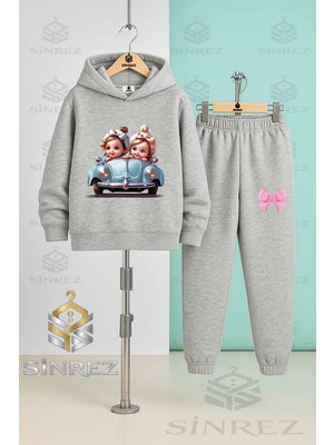 Çocuk Unısex Araba 2lı Kız Sevımlı Kapşonlu Eşofman Takımı