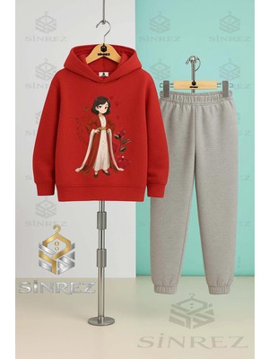 Çocuk Unısex Jyn Anıme Yoresel Kapşonlu Eşofman Takımı