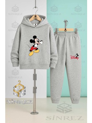 Çocuk Unısex Mıckey Dıl Kapşonlu Eşofman Takımı