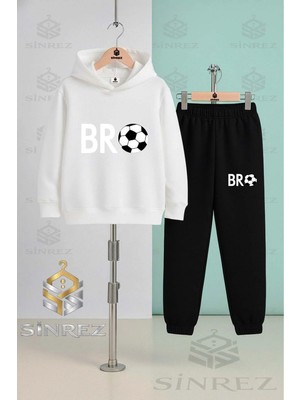 Çocuk Unısex Bro Top Yazı Byz Kapşonlu Eşofman Takımı