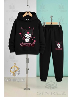 Çocuk Unısex Kuromı Teklı Eller Agızda Kapşonlu Eşofman Takımı