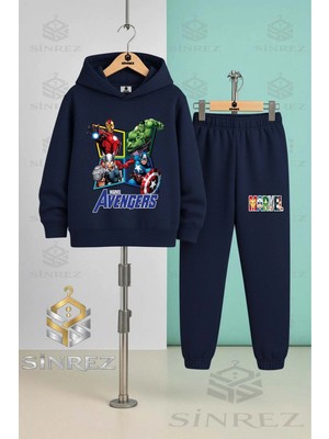 Çocuk Unısex Marvel 4lu Avangers Kapşonlu Eşofman Takımı