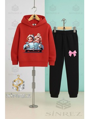 Çocuk Unısex Araba 2lı Kız Sevımlı Kapşonlu Eşofman Takımı