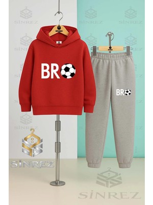 Çocuk Unısex Bro Top Yazı Byz Kapşonlu Eşofman Takımı