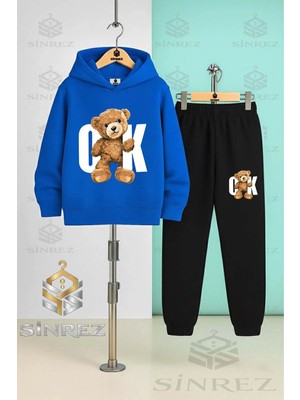 Çocuk Unısex Ayıcık Ok Byz Kapşonlu Eşofman Takımı