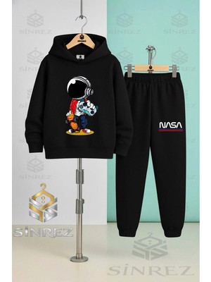 Çocuk Unısex Astronot Elınde Oyun Konsolu Kapşonlu Eşofman Takımı