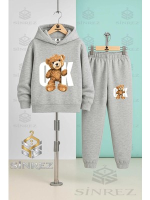 Çocuk Unısex Ayıcık Ok Byz Kapşonlu Eşofman Takımı