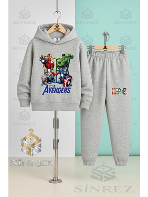 Çocuk Unısex Marvel 4lu Avangers Kapşonlu Eşofman Takımı