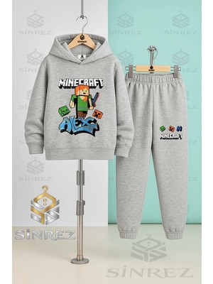 Çocuk Unısex Mınıcraft Alex Mdl Kapşonlu Eşofman Takımı