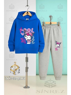 Çocuk Unısex Kuromı Cool Yazılı Kapşonlu Eşofman Takımı