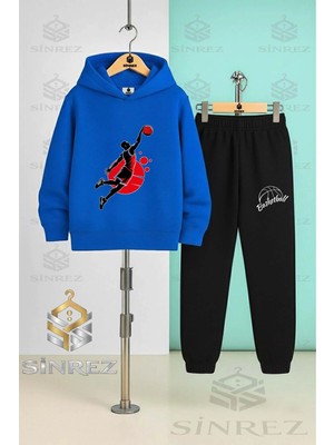 Çocuk Unısex Basketbolcu Syh Kırmızı Kapşonlu Eşofman Takımı