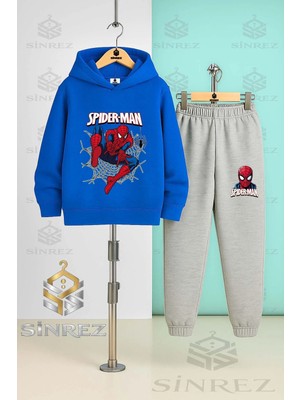 Çocuk Unısex Orumcek Adam Aglı Ag Atan Kapşonlu Eşofman Takımı