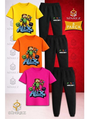 Çocuk Aleks Ok Atan Baskılı 3lü Tişort Eşofman Takımı
