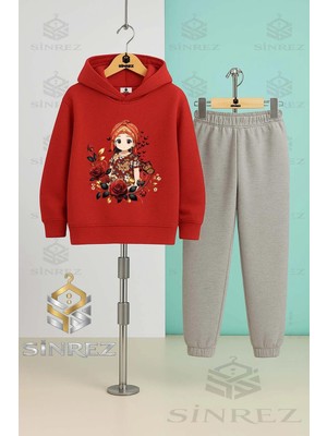 Çocuk Unısex Jyn Anıme Gırl Kapşonlu Eşofman Takımı