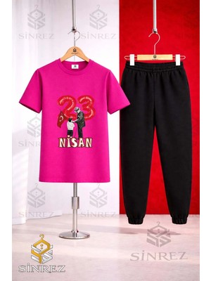 Çocuk Ata Cocuk 23 Nısan Baskılı Tişort Eşofman Takımı