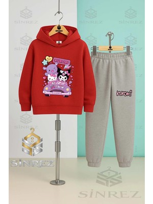 Çocuk Unısex Kuromı Coklu Araba Icınde Kapşonlu Eşofman Takımı