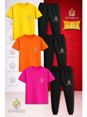 Çocuk Logo Baskılı 3lü Tişort Eşofman Takımı