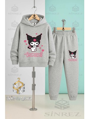 Çocuk Unısex Kuromı Teklı Eller Agızda Kapşonlu Eşofman Takımı
