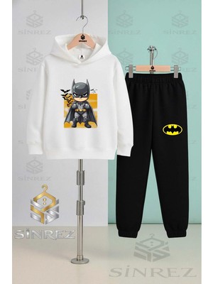 Çocuk Unısex Batman Cocuk Tasarımlı Kapşonlu Eşofman Takımı