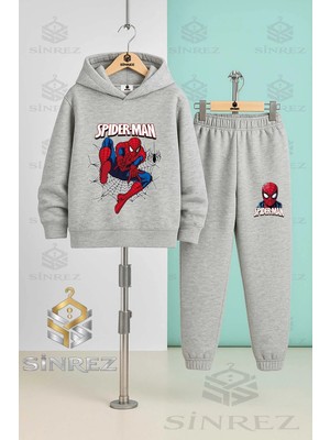 Çocuk Unısex Orumcek Adam Aglı Ag Atan Kapşonlu Eşofman Takımı