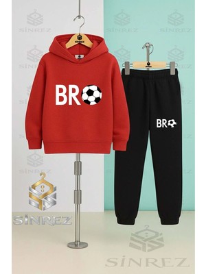 Çocuk Unısex Bro Top Yazı Byz Kapşonlu Eşofman Takımı