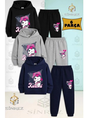Çocuk Unısex Kuromı Elınde Seker 3'lü Kapşonlu Eşofman Takımı