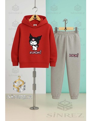 Çocuk Unısex Kuromı Goz Kırpan Sade Kapşonlu Eşofman Takımı