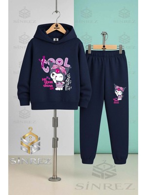 Çocuk Unısex Kuromı Cool Yazılı Kapşonlu Eşofman Takımı