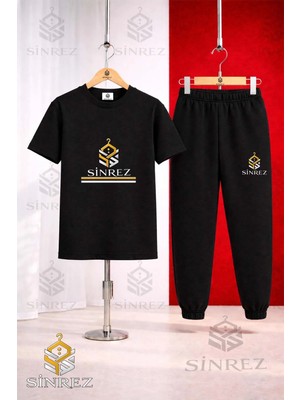 Çocuk Logo Alt Ikı Cızgı Baskılı Tişort Eşofman Takımı