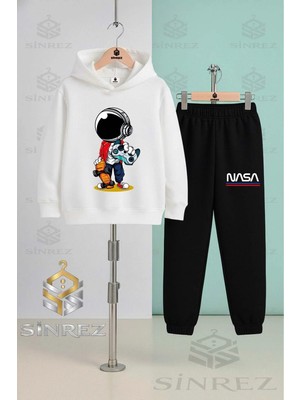 Çocuk Unısex Astronot Elınde Oyun Konsolu Kapşonlu Eşofman Takımı