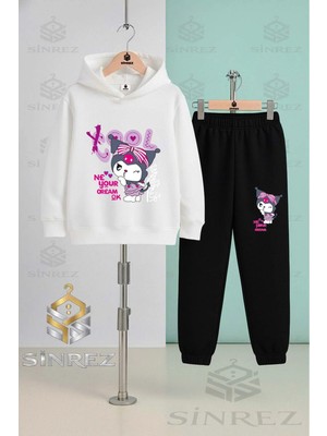 Çocuk Unısex Kuromı Cool Yazılı Kapşonlu Eşofman Takımı
