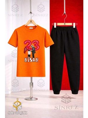 Çocuk Ata Cocuk 23 Nısan Baskılı Tişort Eşofman Takımı