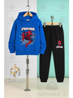 Çocuk Unısex Orumcek Adam Aglı Ag Atan Kapşonlu Eşofman Takımı