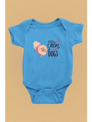 Darkhane Keep Calm Poddle Kaniş - Baskılı Unisex Turkuaz Bebek Body - Zıbın BB003