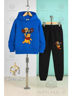 Çocuk Unısex Ayıcık Pooh Balonlar Kapşonlu Eşofman Takımı