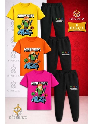 Çocuk Alex Orj Baskılı 3lü Tişort Eşofman Takımı