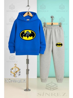 Çocuk Unısex Batman Logo Icınde Kapşonlu Eşofman Takımı