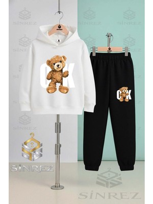 Çocuk Unısex Ayıcık Ok Byz Kapşonlu Eşofman Takımı