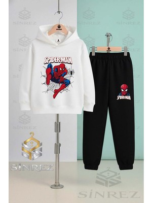 Çocuk Unısex Orumcek Adam Aglı Ag Atan Kapşonlu Eşofman Takımı